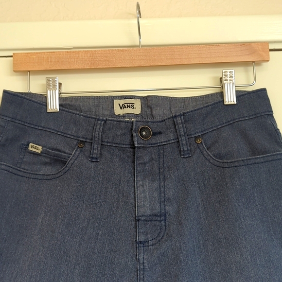 Vans Men's Cotton Blend Shorts Off The Wall Size 28 Small Blue Skater Preppy - Picture 2 of 12